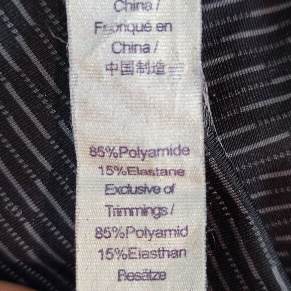 CRZ Yoga Pants high waist crop black grey pattern women's size 14 - Picture 7 of 12